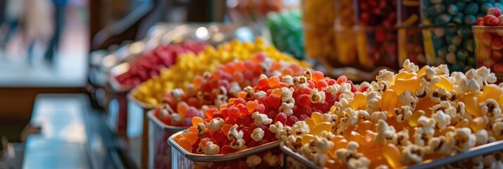 Poster - Close-up of a kiosk offering popcorn and sweets