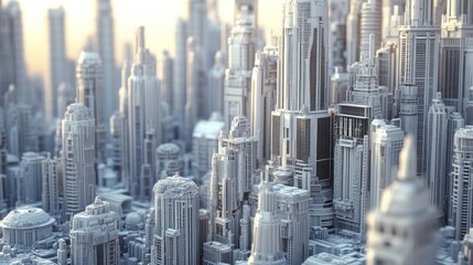 Canvas Print - A Detailed View of a Futuristic Cityscape