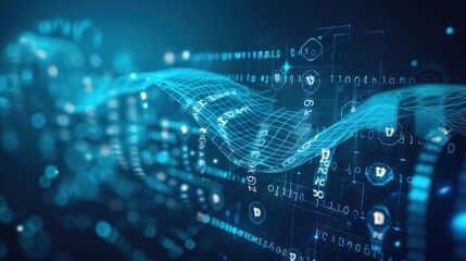 Abstract Digital Data Flow with Geometric Patterns