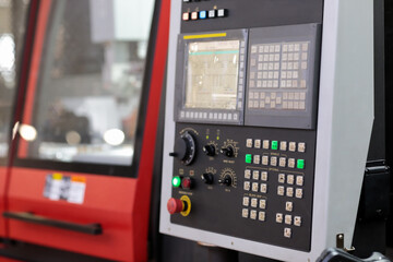 Poster - metalworking CNC vertical machining center closeup