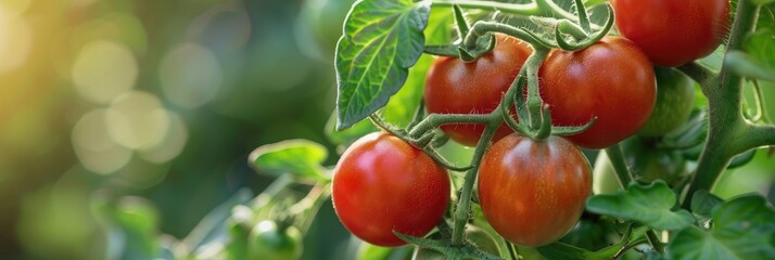 Canvas Print - Biodynamic grape tomatoes of the Principe Borghese variety flourishing on the vine in a sustainable home garden.