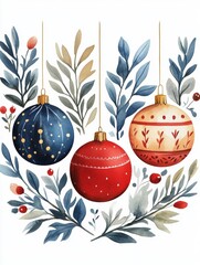 Poster - Christmas festive watercolor