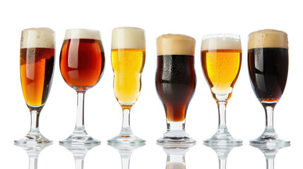 Beer glasses isolated on white background