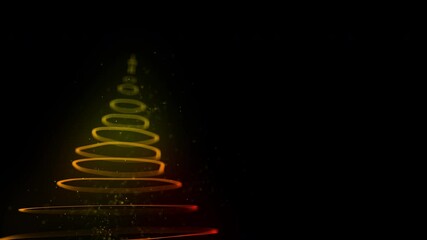 Wall Mural - christmas tree, digital and light effect with pattern on black background for celebration or holiday