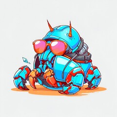 Wall Mural - Cool Robotic Crab Illustration