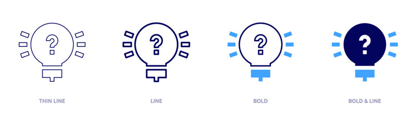 Challenge idea icon in 4 different styles. Thin Line, Line, Bold, and Bold Line. Duotone style. Editable stroke