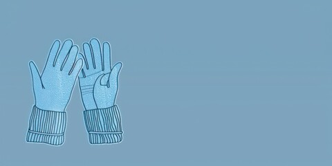 Poster - Two blue hands, reaching up, on a blue background.