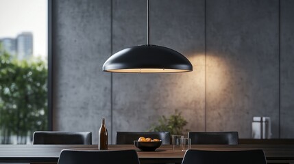 Wall Mural - Modern Pendant Light in a Minimalist Dining Room