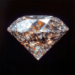 Wall Mural - A Single, Sparkling, Round Brilliant Cut Diamond