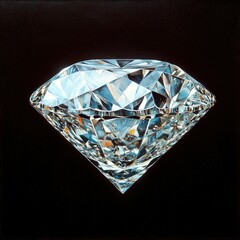 Wall Mural - A Sparkling Diamond on a Black Canvas