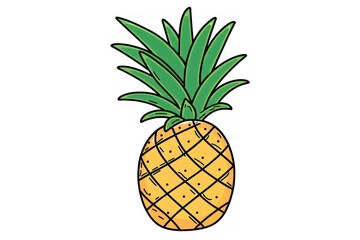 Canvas Print - Hand drawn pineapple illustration.