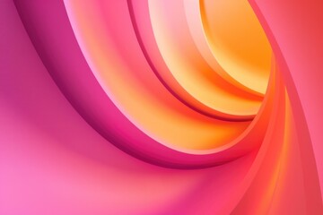 Wall Mural - Abstract design with curved lines on a bright pink and yellow background