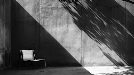 Poster - A single chair in a minimalist setting.