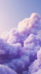 Wall Mural - Dreamlike abstract clouds in lavender gradient create serene ethereal atmosphere 