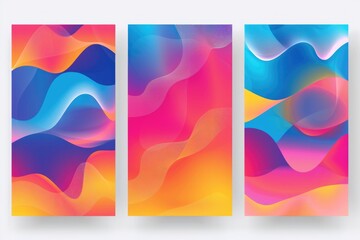 Wall Mural - Set of three banners with different colors