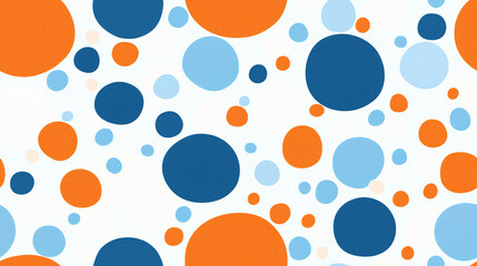 Wall Mural - Polka dot seamless pattern background. Orange, teal white