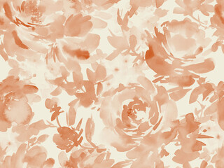 a seamless pattern of abstract brown roses painted in watercolor. hand-drawn rose wallpaper. a water