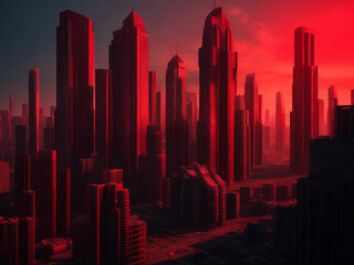 Red megacity D rendering