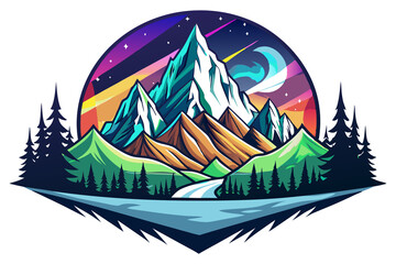 High Mountain Logo illustration design 