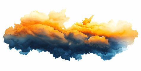 Wall Mural - Abstract Watercolor Cloud with Yellow and Blue Colors