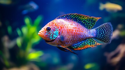 Canvas Print - A Vibrant Fish in an Aquarium