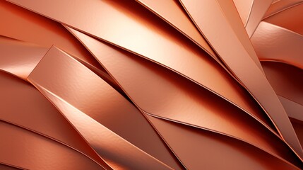 Wall Mural - The design showcases a high-detail, modern background of copper plates and leaf elements, emphasizing clean lines and soothing gradients for a calming effect