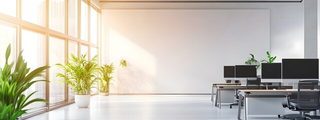 Aufkleber - Bright and Organized Office Space with Computers and Workstations