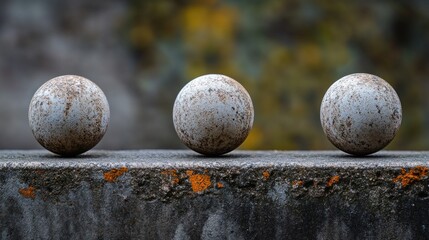 Sticker - Three White Spheres on a Wall