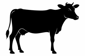 Sticker - cow silhouette, cow vector illustration, bull, cow icon	
