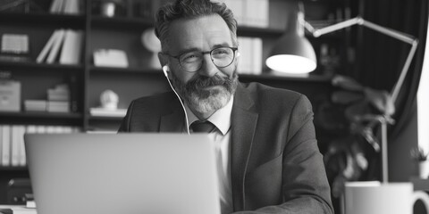 Wall Mural - A professional person working from home on their laptop