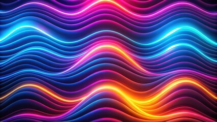 Wall Mural - Neon-colored waves forming an abstract, futuristic pattern , abstract, neon, waves, futuristic, design, vibrant