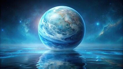 Water planet isolated on background, water, planet, isolated,background, space, galaxy, universe, science fiction, astronomy