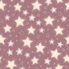 Wall Mural - Christmas seamless pattern with stars, snowflakes