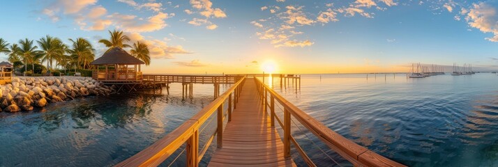 Wall Mural - Sunset on the Pier