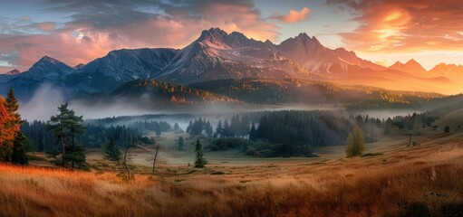 Canvas Print - Majestic Mountain Sunrise