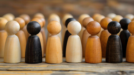 Wooden Figures in a Group