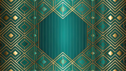 Abstract geometric pattern in gradient teal and gold, geometric, abstract, pattern, design, gradient, teal, gold, tones