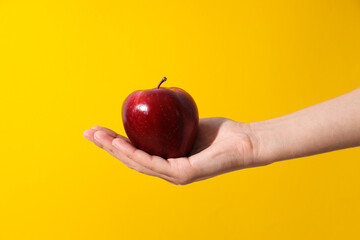 Wall Mural - Red apple, concept of fresh and healthy food