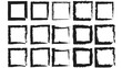 © Reabetswe - Grungy paint brush hand drawn Square shape collection in thin black stokes isolated on white background