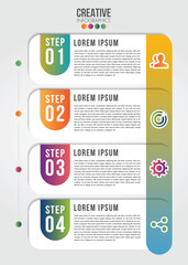 Wall Mural - 4 steps business infographics timeline modern creative with icon step by step can illustrate vector 