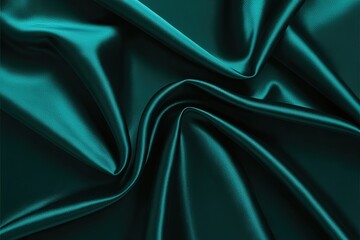 Elegant Deep Teal Taffeta Fabric Design Backdrop with Luxurious Texture