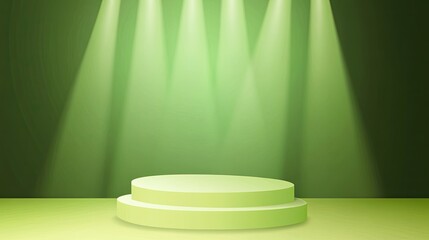 Canvas Print - Green Stage with Spotlight Effects