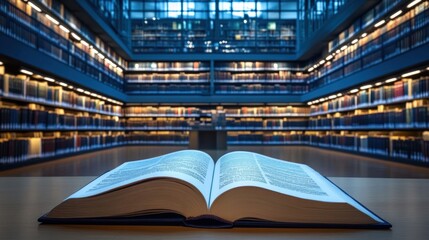 Open Book in a Library