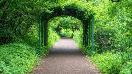 Wall Mural - Green Archway Leading Through Foliage