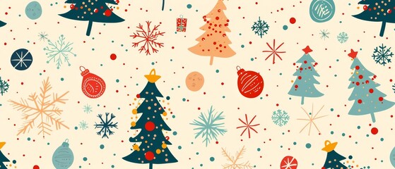 vector graphic of cute simple patterns of Christmas in light background