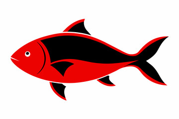 Wall Mural - Red snapper fish silhouette black vector art illustration 