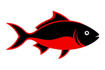 Wall Mural - Red snapper fish silhouette black vector art illustration 