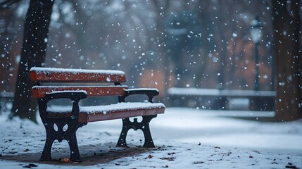 Poster - bench in the snow