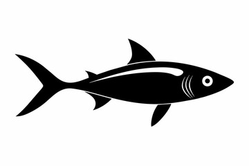 Wall Mural - Sardine fish silhouette black vector art illustration