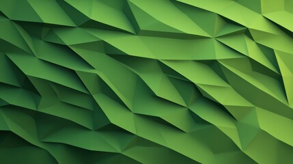 Wall Mural - Explore a vibrant abstract design of green polygons, blending modern flat illustrations with a textured cartoon style.